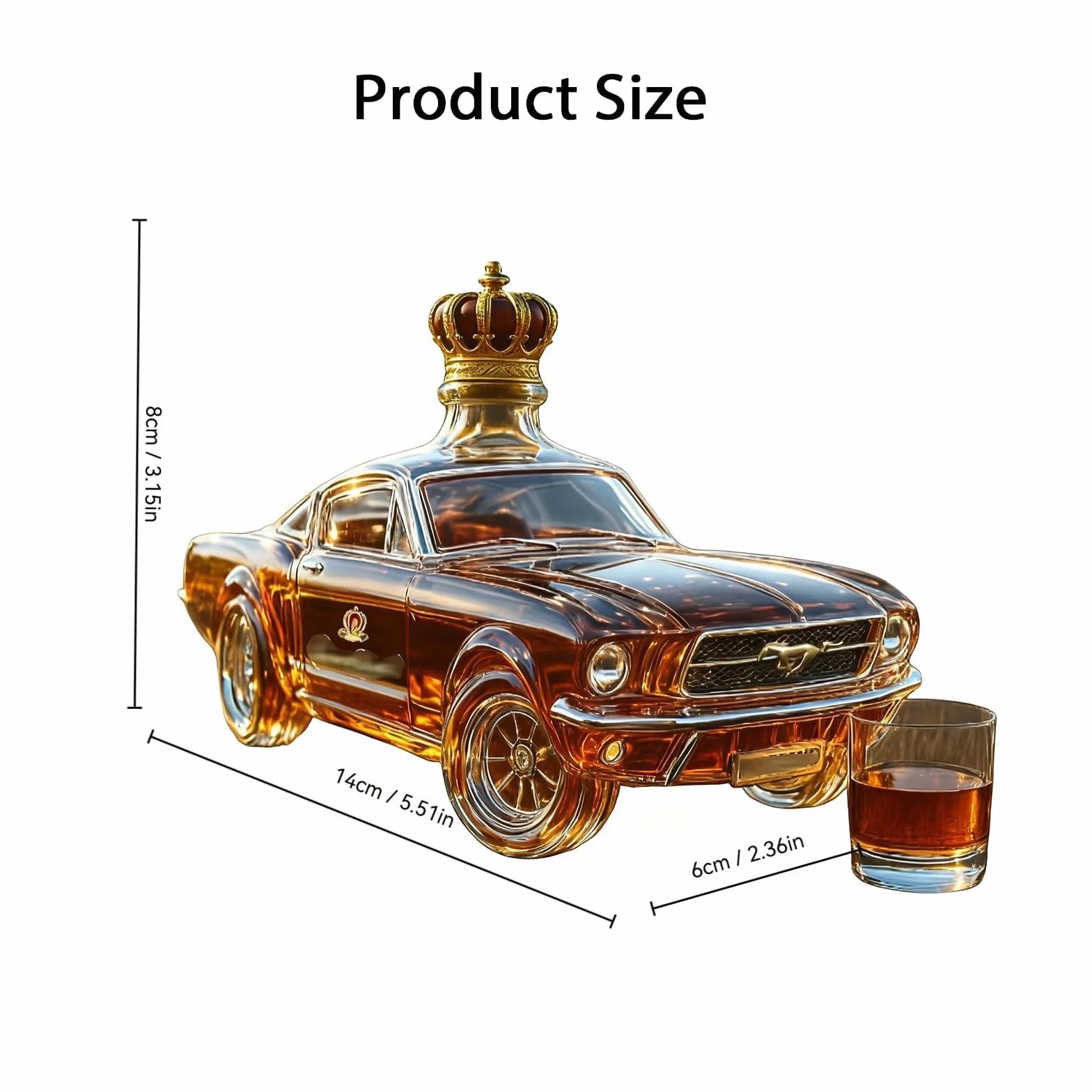 300 ml Butelka whisky w kształcie samochodu-szklana dekanter posągi do kreatywnego wystroju baru domowego Yellow Crown