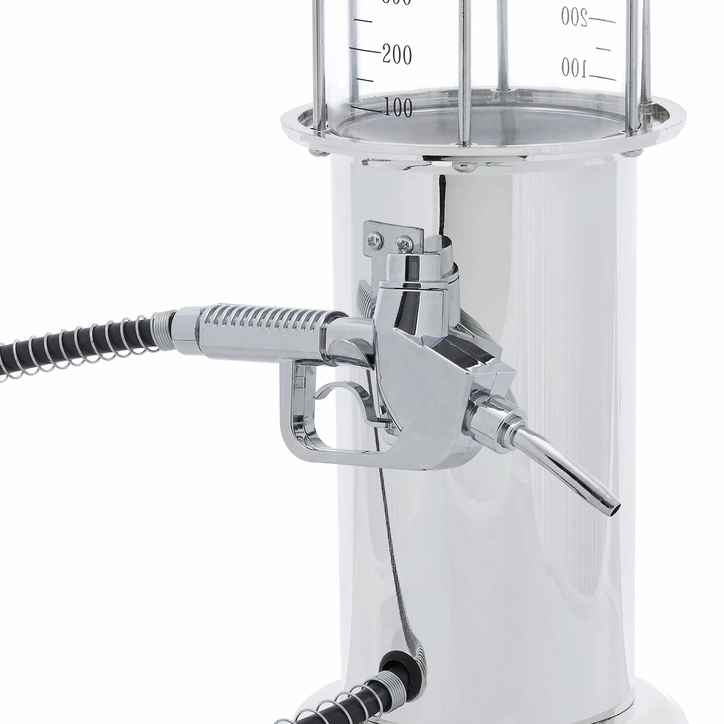 Relaxdays Dozownik do napojów jako dystrybutor do piwa, zabawna kolumna z pistoletem, dystrybutor piwa, metal, 900 ml, chromowany