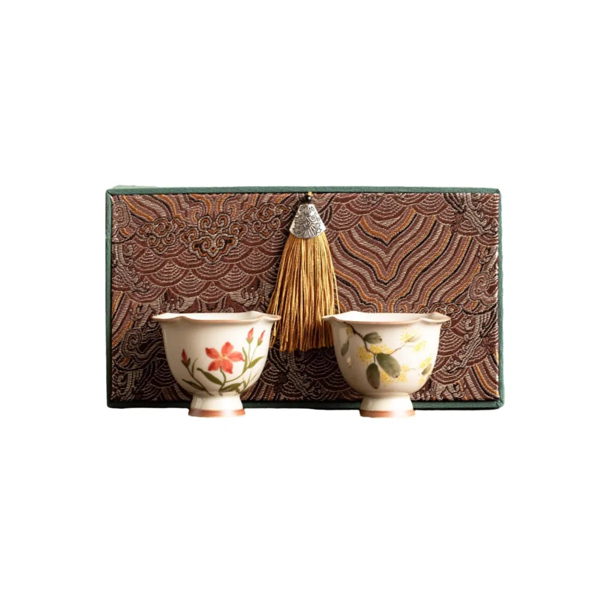 Ręcznie malowany porcelanowy kubek o pojemności 55 ml, wysokiej klasy domowy zestaw do herbaty, zestaw do degustacji herbaty, odporność na wysoką temperaturę - Jingui Iris Cup [pudełko] -55 ml