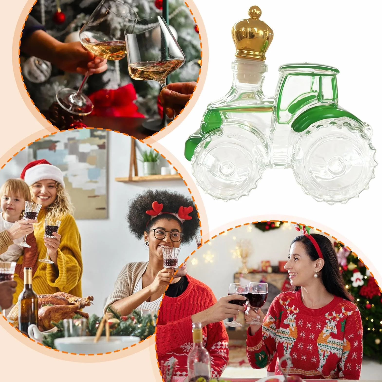 Karafka do whisky – szklana ozdoba w kształcie traktora, pusta karafka do whisky, uchwyt na tequilę, dekoracyjne naczynia do picia, sztuka kolekcjonerska, butelka wódki, brandy wina, do biura