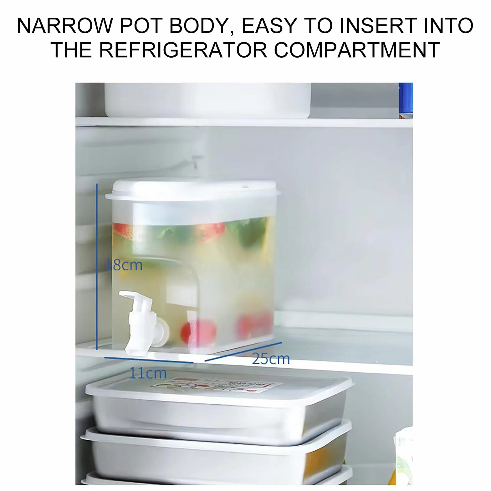 Dozownik do napojów 2,8 l z kranem, lodówka czajnik do zimnego lodu z kranem, dozownik do napojów Frid, dozownik napojów z kranem, lodówka, pojemnik na zimne napoje, pojemnik na herbatę i soki